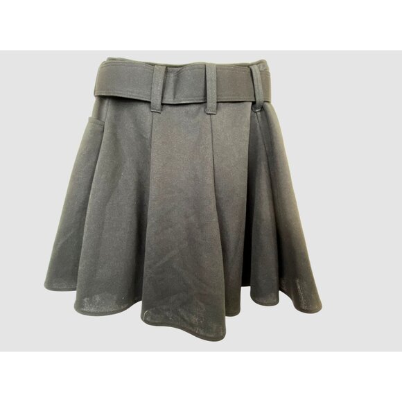 Y2K‎ Black Skater Skirt With Belt  Size 7/8 Rave Punk Rock Club Cute Flare - Picture 2 of 5